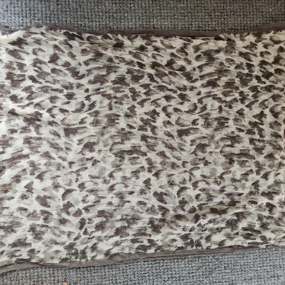 LOFT Gray Leopard Print Infinity Scarf